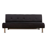 Futon Negro Sofa Cama Multifuncional