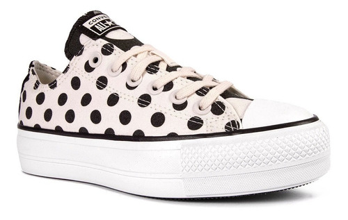 Zapatillas Converse Lift Ox Lunares Blanco Negro Unisex