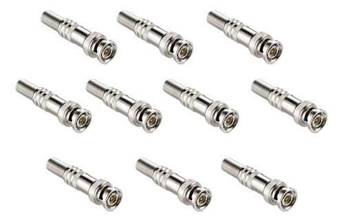 Kit Conector Bnc De Mola E Parafuso Cabo Coaxial Câmera C/10