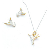 Dije Colibri Con Aretes De Plata Con Oro 24k Silverworld925