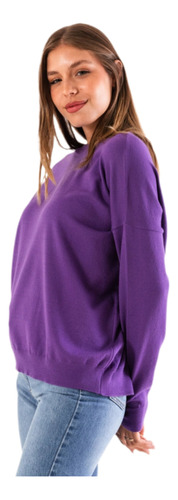 Sweater Básico Amplio Liso - Mujer