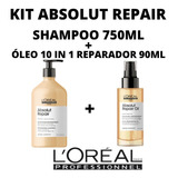 Kit Absolut Repair Loreal Shampoo 750ml + Óleo 10 In 1 90ml 