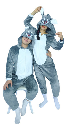 Combo Pijama Térmica Conejo + Coneja Para Adultos Y/o Niños