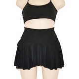 Mini Short De Lycra Con Falda Pole Dance Y Baile Twerk Odil 