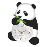 Reloj De Pared Con Diseño De Panda, Silencioso, Pequeño,