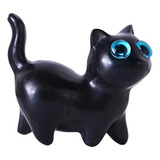 Hermoso Gato De Madera De Ojos Grandes Negro