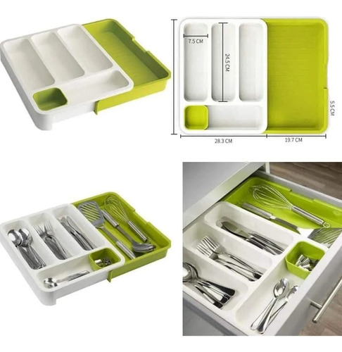 Organizador Cubiertos Cocina Extensible - Ajustable - Práct