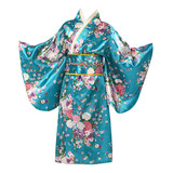 Cárdigan Kimono Con Estampado Tradicional Para Niña