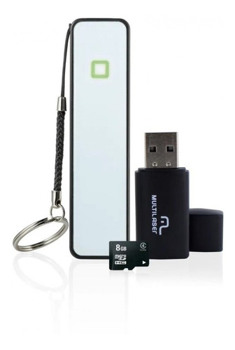 Kit Power Bank + Leitor + Cartão Sd 8gb Multilaser - Mc200