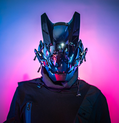 Casco Cyberpunk Cool Mask, Máscara De Cosplay Techwear Con L