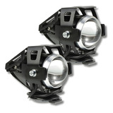 Juego Faros Auxiliares Moto Cree Led U5 Proyector Lupa 12v