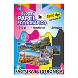 Papel Fotográfico Glossy Brillante 240 Gramos X 20 Hojas