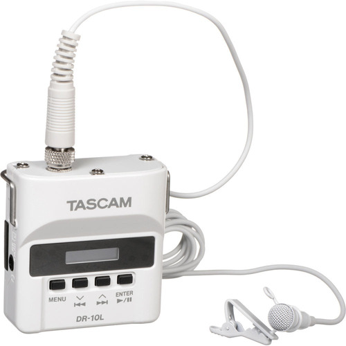 Gravador Tascam Dr-10l C/ Lavalier Microfone Branco - Novo 