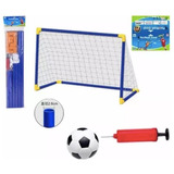 Arco De Fútbol Grande + Pelota + Bombín Juguete Para Niños