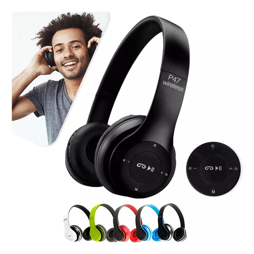 Fone De Ouvido Bluetooth P47 Wireless 5.0 Headphone Micro Sd