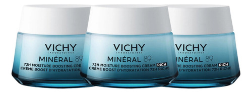 Combo X3 Vichy Mineral 89 Crema Hidratante Rich 50 Ml