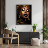 Quadro Grande Luxo Para Sala Alteza Africana 90x60cm