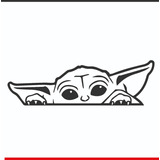 Calcamonia Sticker  Con Baby Yoda Para Autos O Camoneta 4x4 