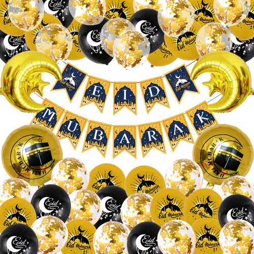 Pancarta Decorativa De Ramadán Con Globos Para El Festival D