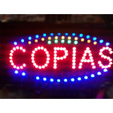 Cartel Led Copias Abierto Ofertas Fotocopia O La Q` Quieras 