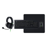 Kit De Teclado Y Mouse Gamer Razer Blackshark V2 X - Cynosa Lite - Gigantus V2 L - Death Adder Essential Inglés Us Teclado Negro