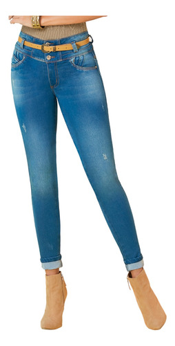 Jeans Colombiano Control Abdomen 1401 Azul Bartolomeo