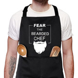 Divertido Delantal Para Hombre Fear The Bearded Chef De...