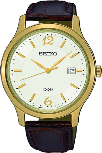 Reloj Seiko Hombre Sur150p1 Malla Marron Fondo Blanco