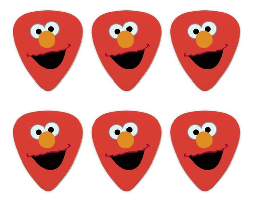 Sesame Street Elmo Face - Juego De 6 Púas De Guitarra De  Me