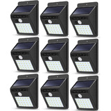 Pack X9 Foco Led Solares Exterior Luz Solar Foco Led Sensor