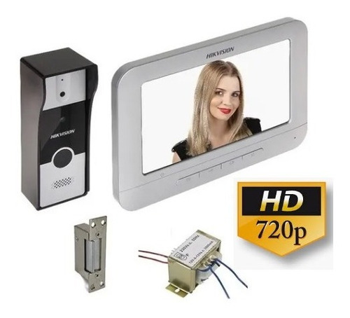 Portero Visor Hikvision Camara 720p Hd Lcd 7  Cerradura Traf