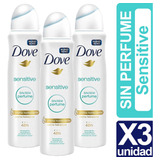 Desodorante Dove Sensitive Sin Perfume Pack 3 Unidades 150ml