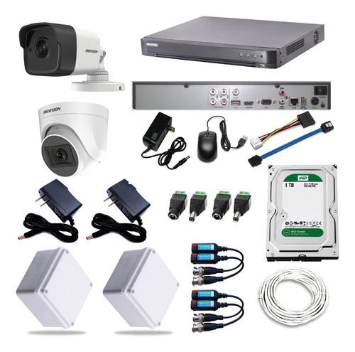 Kit Cámaras Seguridad Cctv Hikvision 4 Ch 4k + 2 Cam 5mp + D