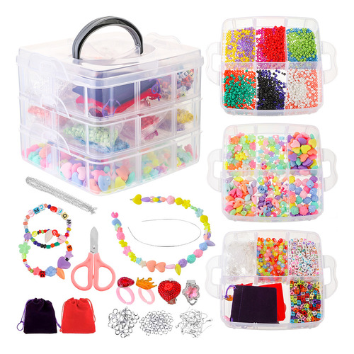 Kit De Suministros Para Hacer Joyas Y Pulseras, 7544 Piezas/