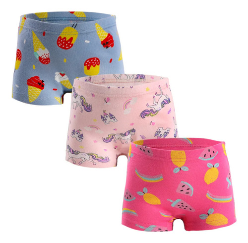 Calzones Boxers De Niña Set De 3 Unidades Algodón Niñas