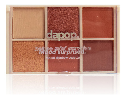 Paleta De Sombras Para Ojos Profesional 6 Tonos Sombras Mate Y Satinadas Tamaño Pocket Chico De Bolsillo Alta Pigmentacion Linea Mood Surprised Matte Marca Dapop Cosmetics Profesional Tono Marron