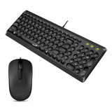 Combo Mouse Teclado Genius Cable Usb Español Windows Macos