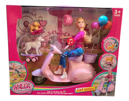 Muñeca Barbi E Con Moto Mascota Mas Accesorios Navidad 