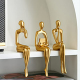 Gold Decor Thinker Estatua Escultura Figuras Abstractas Jueg
