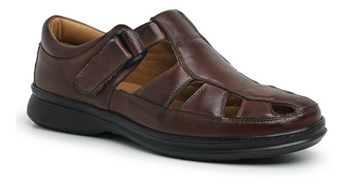 Sandália Masculina Em Couro Comfort Shoes - Ref. 8009