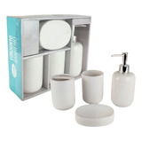 Kit Banheiro Lavabo Conjunto 4 Peças Cerâmica Luxo