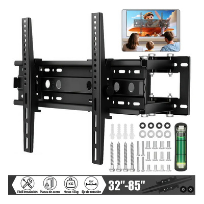 Soportes de pantalla pared tv 32 a 85 pulgadas soporta 45kg base para tv 32 40 43 50 55 60 65 70 75 80 compatible universal mural para televisión monitor inclinable y ajustable negro | Envío gratis
