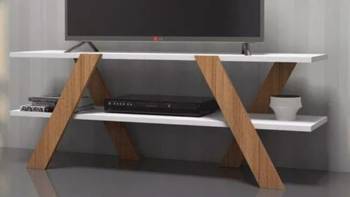 Mesa Rack De Tv Laqueada Madera Natural Paraiso 