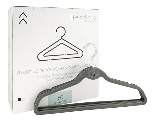 Set De 50 Ganchos - Begônia - De Terciopelo Slim Ultra Finas