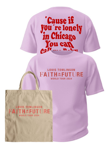 Kit Camiseta E Bolsa Ecobag Louis Tom. Faith In The Future