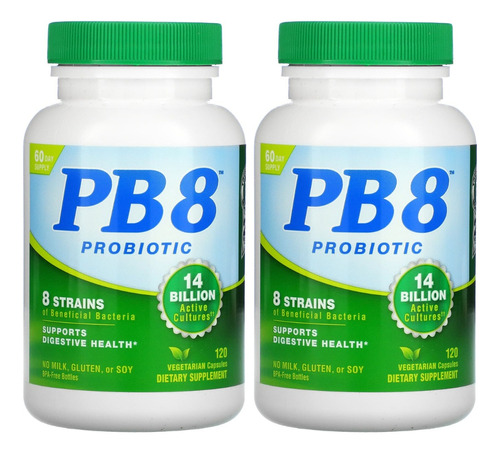 Kit 2x Nutrition Now Probiótico 14 Bilhões Pb8 120 Cápsulas
