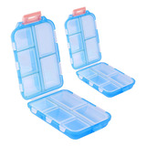Pastillero Organizador Plastico Con 8 Compartimientos Color Color Azul