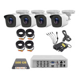 Kit Cctv Dvr 8 Canales - 4 Cámaras Hd 720p Hikvision 500 Gb