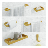 Kit De Acessórios De Banheiro 6 Peças Linha Stander Dourado
