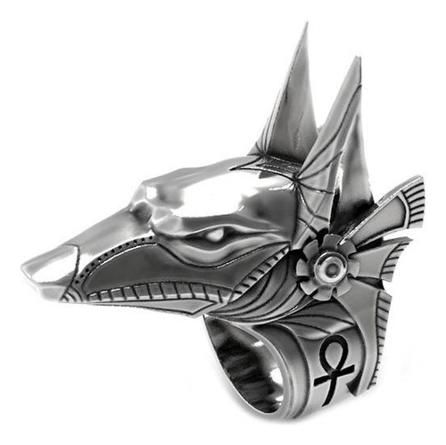 Anillo Acero Anubis Vikingo Gotico Premiun 